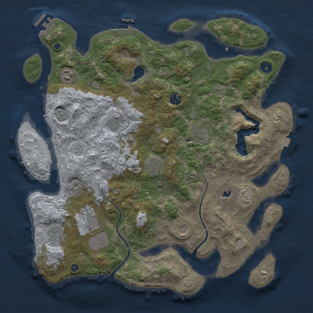 Rust Map: Procedural Map, Size: 4000, Seed: 156404510, 15 Monuments
