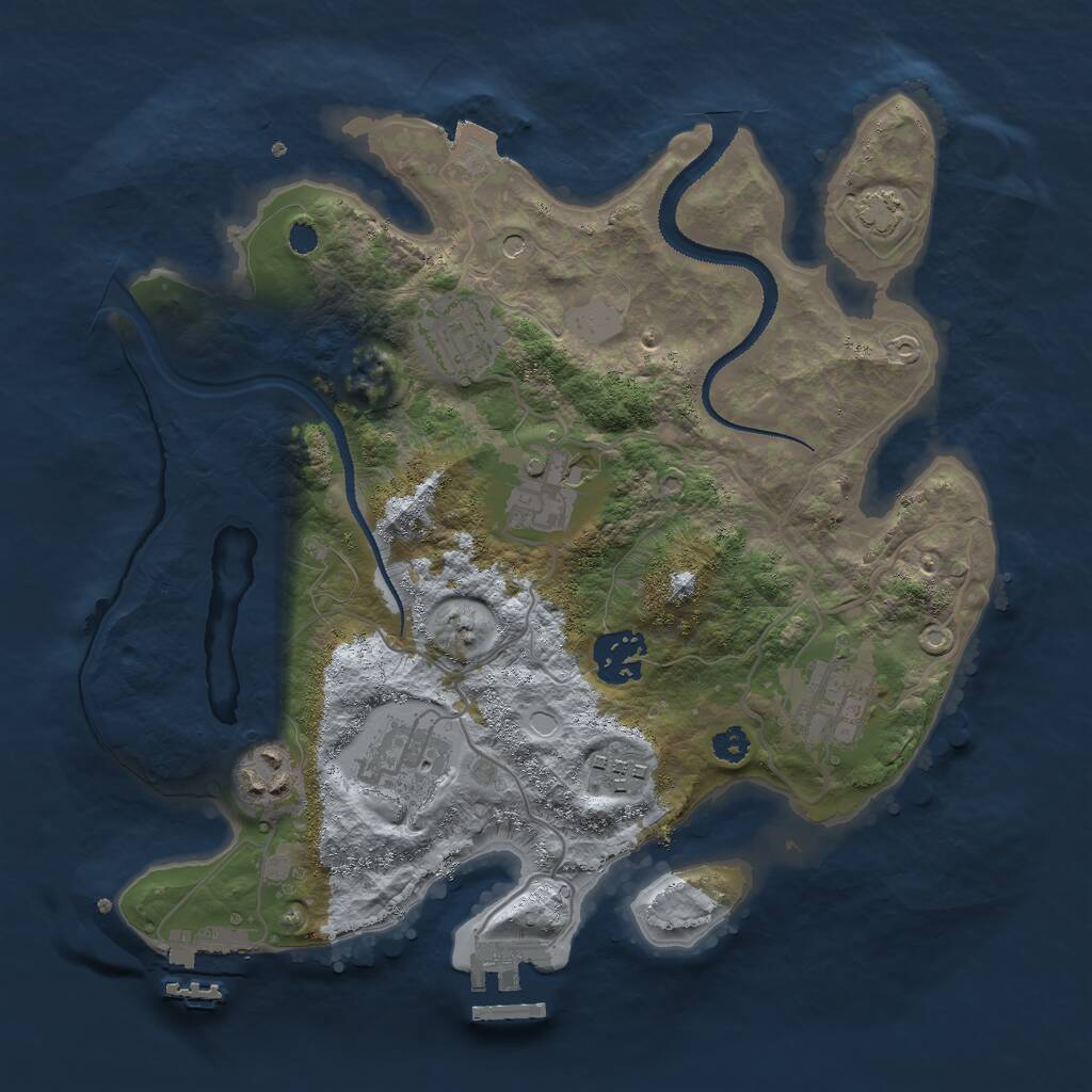 Rust Map: Procedural Map, Size: 3000, Seed: 12579, 12 Monuments