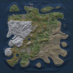 Thumbnail Rust Map: Procedural Map, Size: 3500, Seed: 1629359083, 11 Monuments