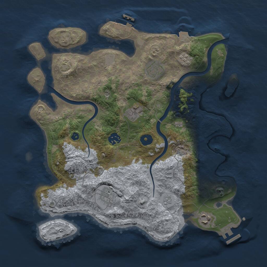 Rust Map: Procedural Map, Size: 3400, Seed: 8493, 12 Monuments