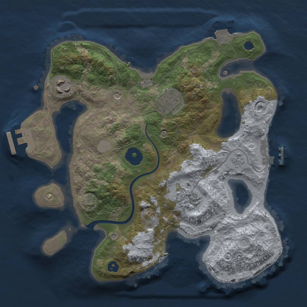 Rust Map: Procedural Map, Size: 2700, Seed: 5437, 9 Monuments