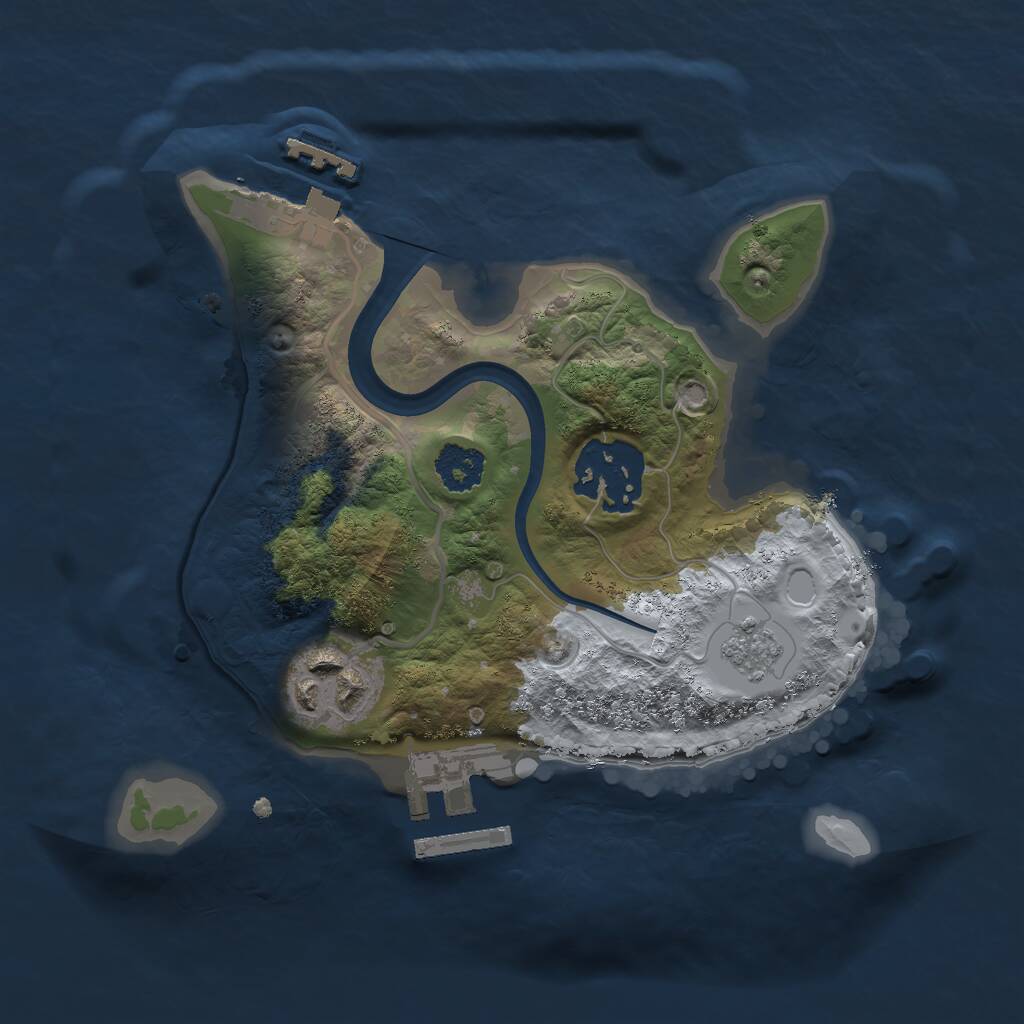 Rust Map: Procedural Map, Size: 2125, Seed: 111, 6 Monuments