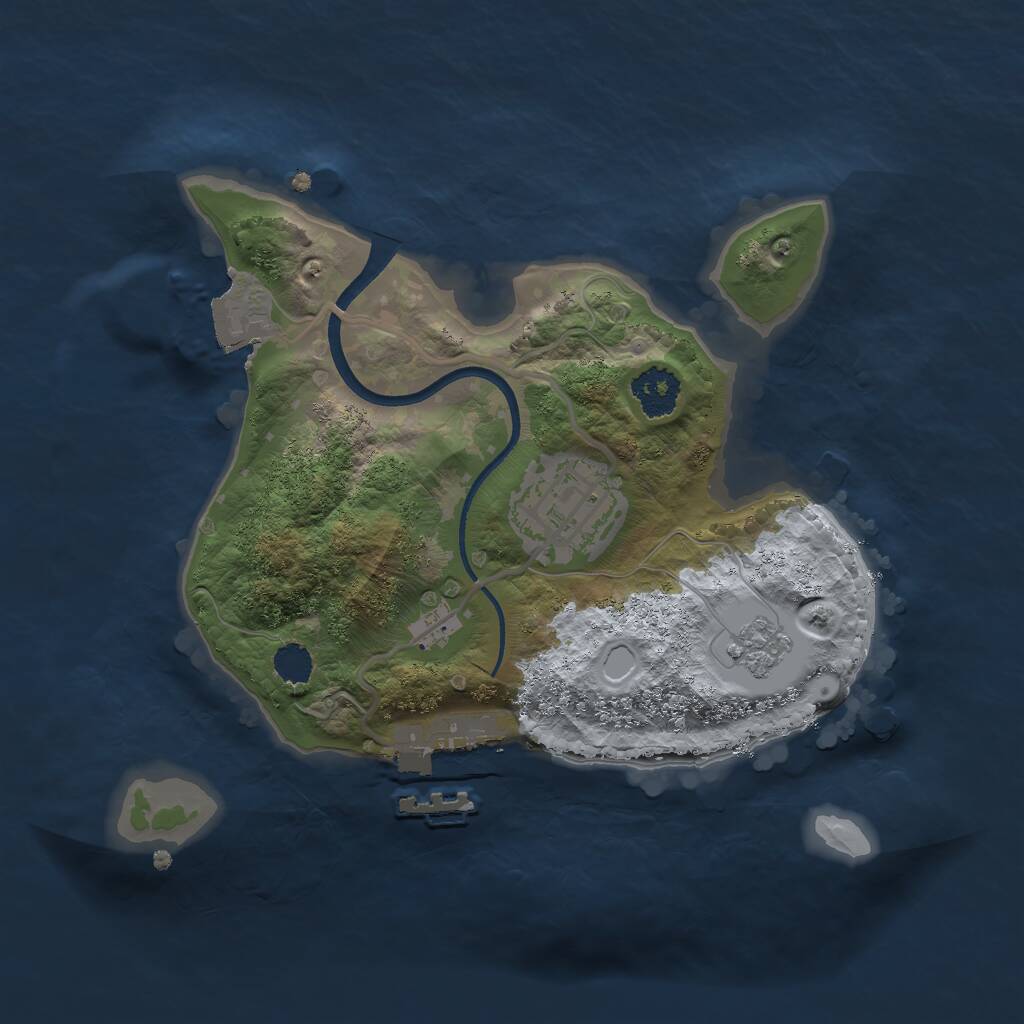 Rust Map: Procedural Map, Size: 2125, Seed: 111, 4 Monuments