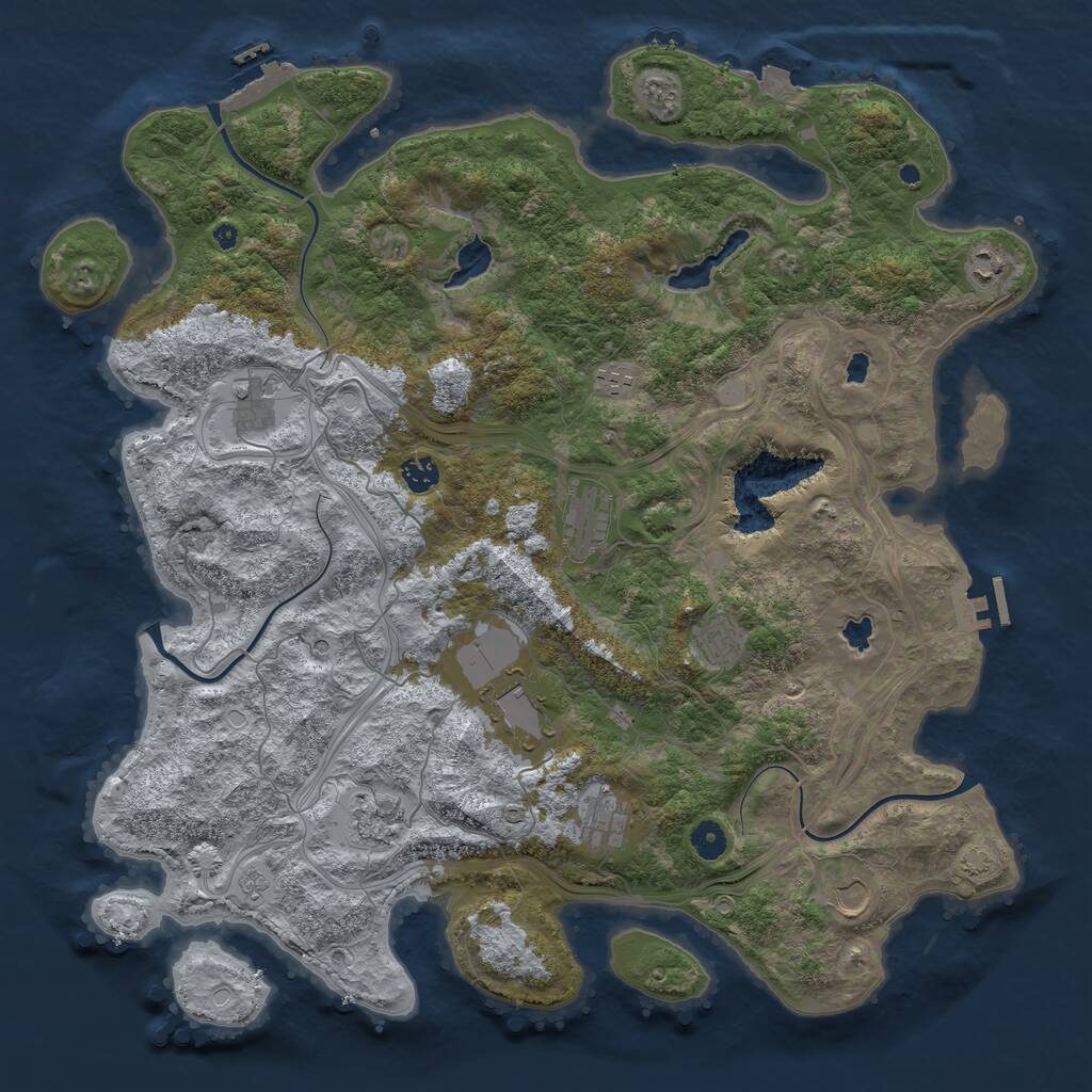 Rust Map: Procedural Map, Size: 4500, Seed: 822200462, 16 Monuments