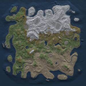 Thumbnail Rust Map: Procedural Map, Size: 4250, Seed: 1728219020, 15 Monuments
