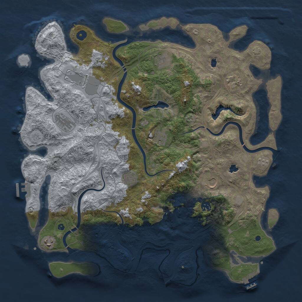 Rust Map: Procedural Map, Size: 4500, Seed: 1996900653, 16 Monuments