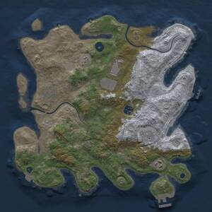 Thumbnail Rust Map: Procedural Map, Size: 3500, Seed: 409369667, 12 Monuments
