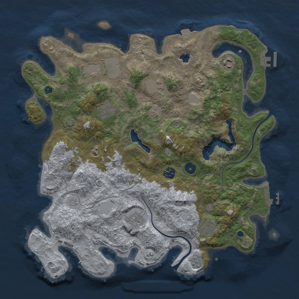 Rust Map: Procedural Map, Size: 4000, Seed: 35606336, 15 Monuments