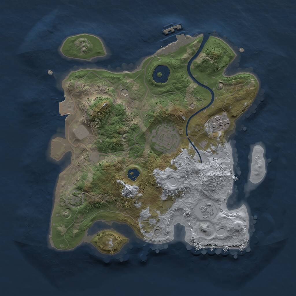 Rust Map: Procedural Map, Size: 2500, Seed: 1727541096, 7 Monuments