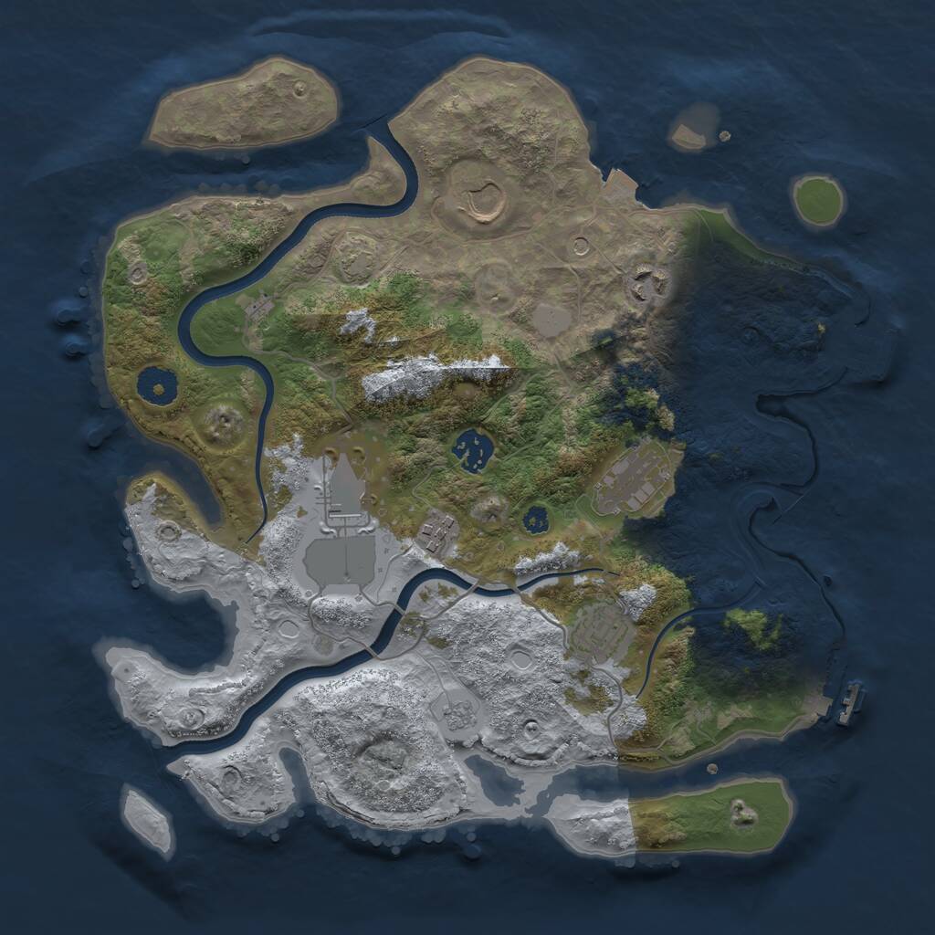 Rust Map: Procedural Map, Size: 3500, Seed: 2088612293, 13 Monuments