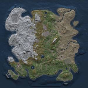 Thumbnail Rust Map: Procedural Map, Size: 3500, Seed: 176461215, 15 Monuments