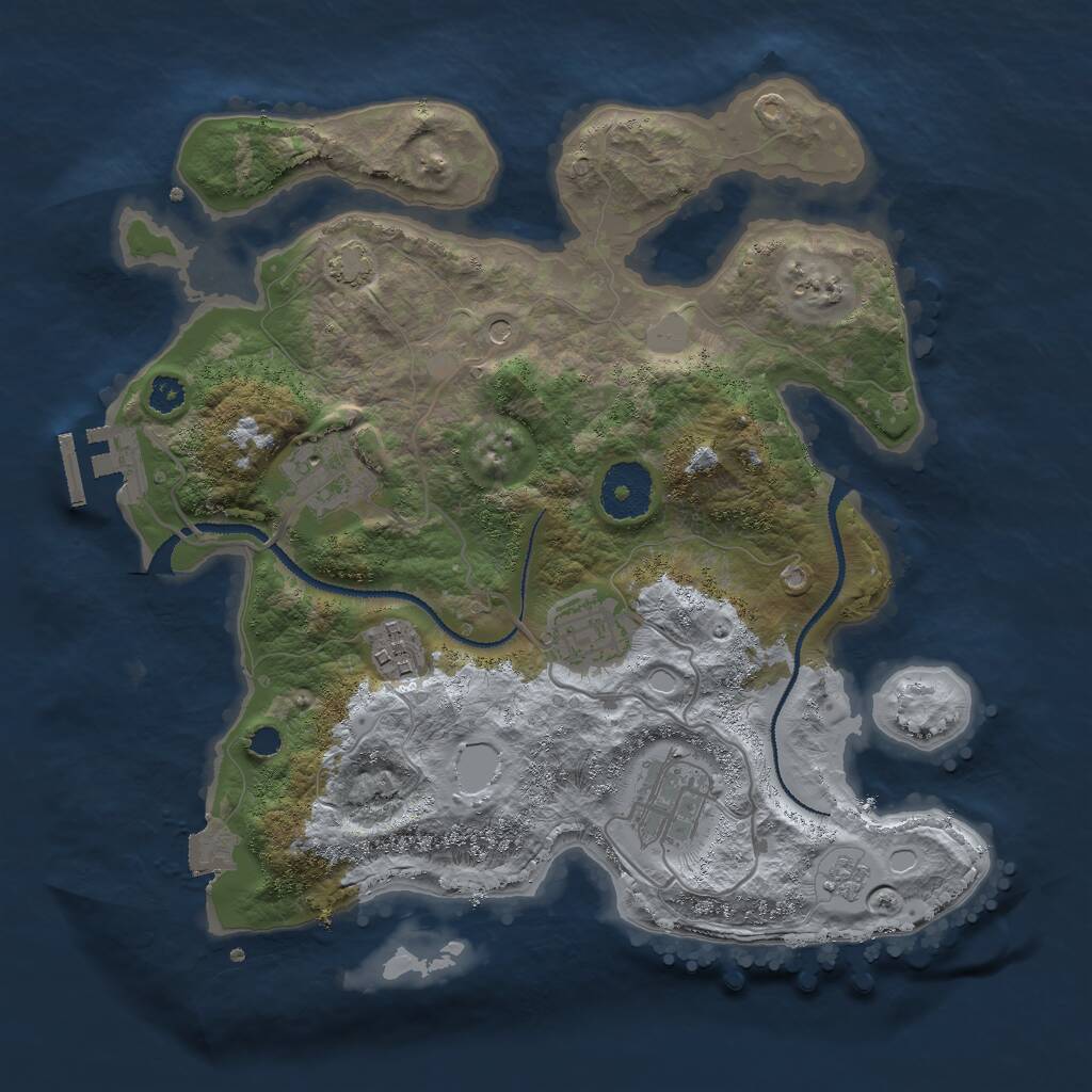 Rust Map: Procedural Map, Size: 3000, Seed: 1866825562, 9 Monuments