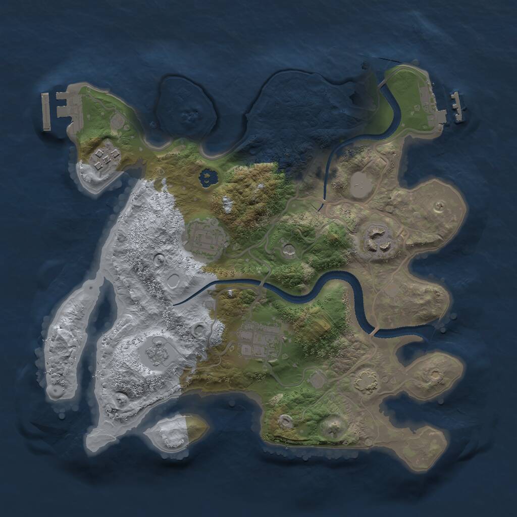 Rust Map: Procedural Map, Size: 2750, Seed: 971001768, 10 Monuments