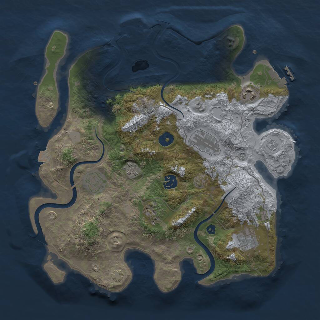 Rust Map: Procedural Map, Size: 3333, Seed: 46513, 13 Monuments