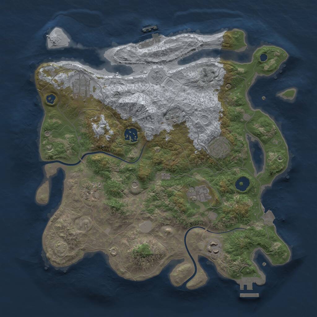 Rust Map: Procedural Map, Size: 3400, Seed: 1509, 13 Monuments
