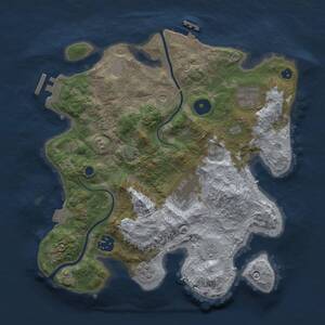Thumbnail Rust Map: Procedural Map, Size: 3000, Seed: 16871, 10 Monuments