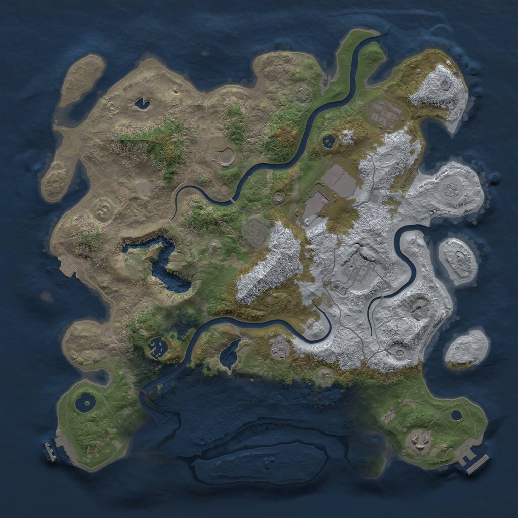 Rust Map: Procedural Map, Size: 4000, Seed: 198394192, 14 Monuments