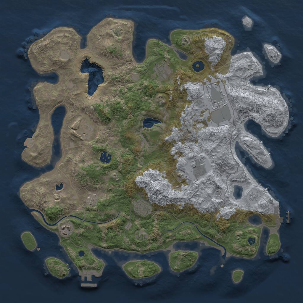 Rust Map: Procedural Map, Size: 4000, Seed: 588988613, 14 Monuments