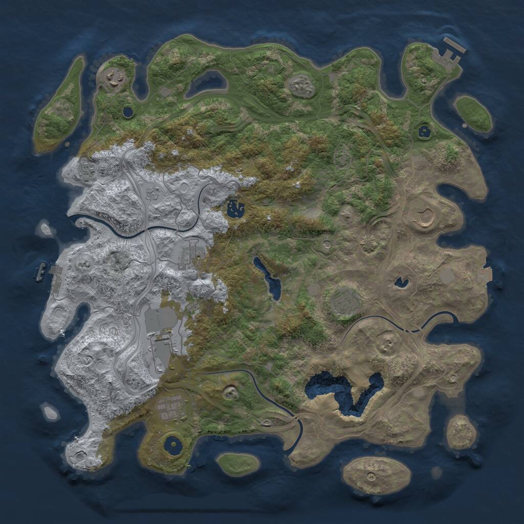 Rust Map: Procedural Map, Size: 4250, Seed: 30931, 14 Monuments
