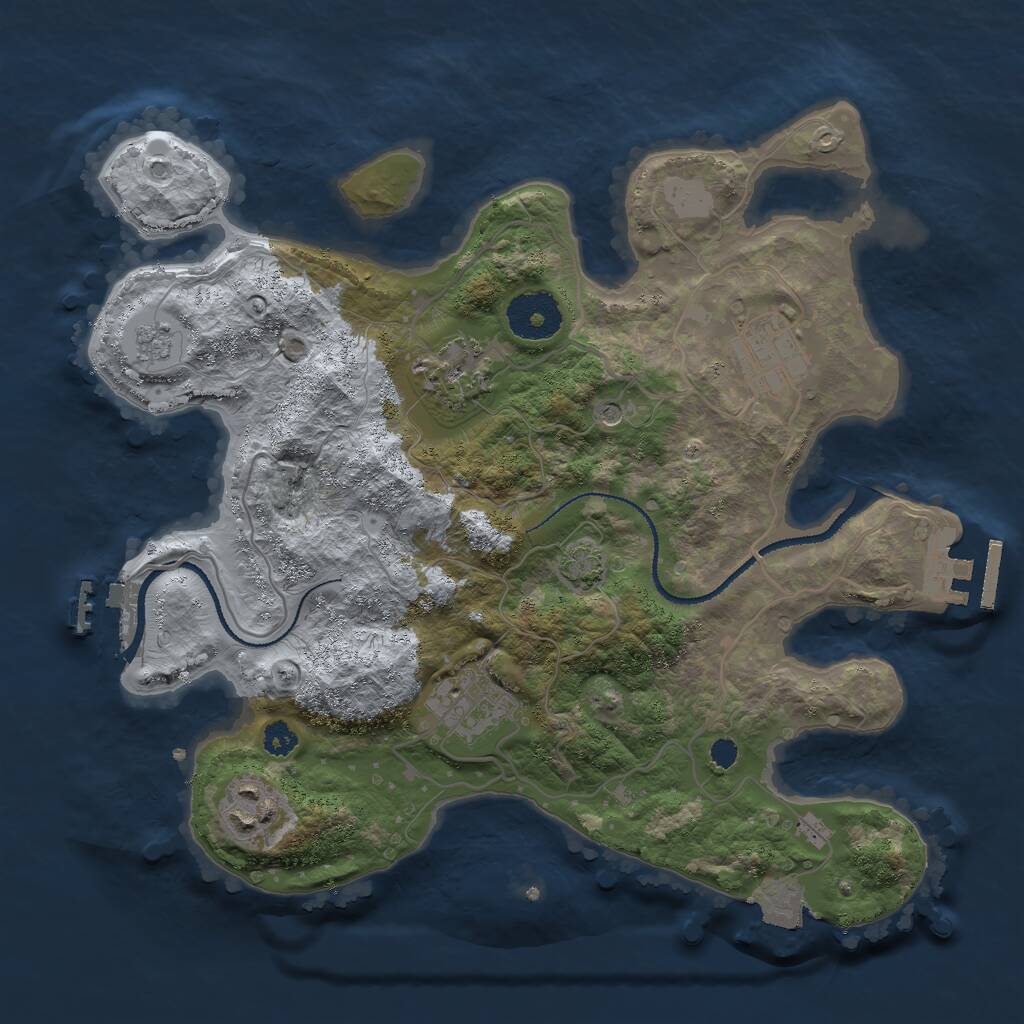 Rust Map: Procedural Map, Size: 3000, Seed: 630422571, 10 Monuments
