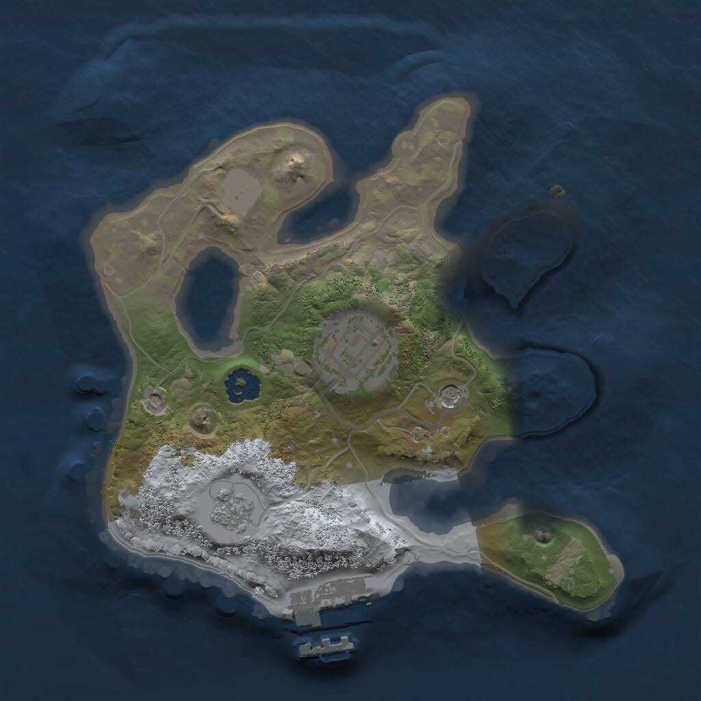 Rust Map: Procedural Map, Size: 2000, Seed: 29451, 5 Monuments