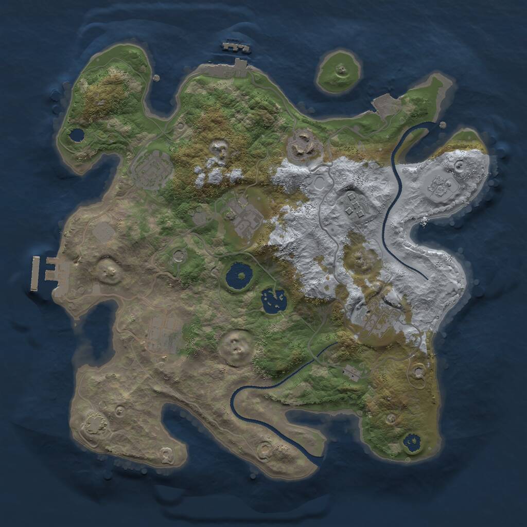Rust Map: Procedural Map, Size: 3030, Seed: 54333, 13 Monuments