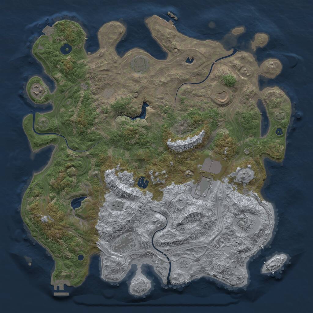 Rust Map: Procedural Map, Size: 4251, Seed: 50000, 14 Monuments