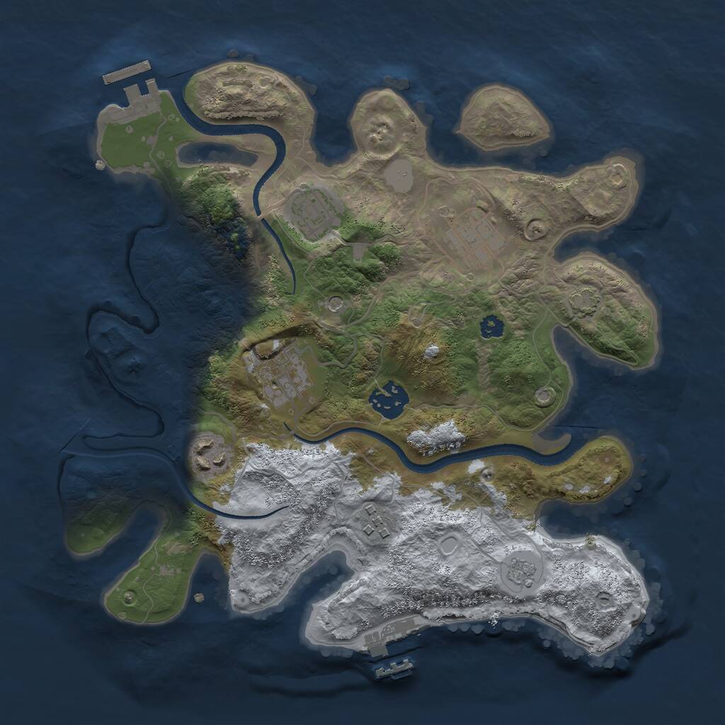 Rust Map: Procedural Map, Size: 3000, Seed: 1768821480, 12 Monuments