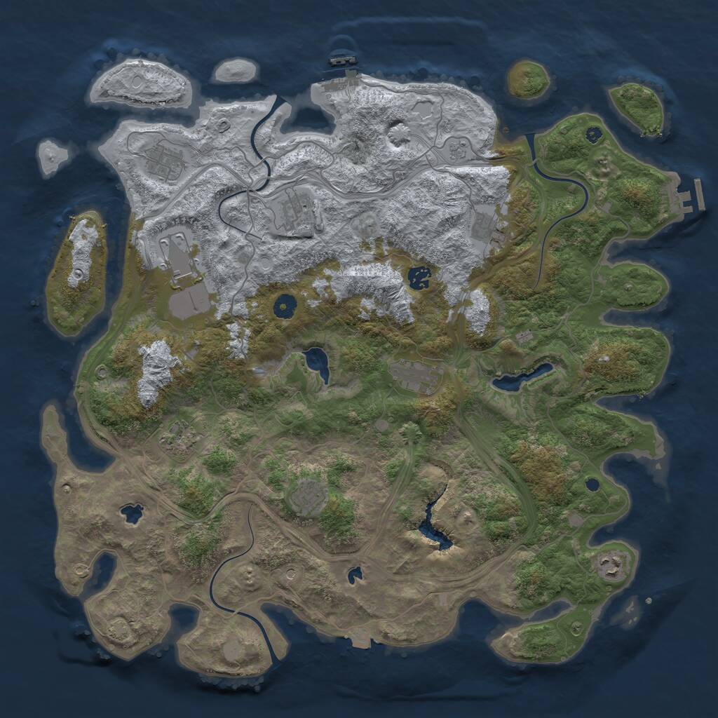 Rust Map: Procedural Map, Size: 4500, Seed: 70717273, 15 Monuments