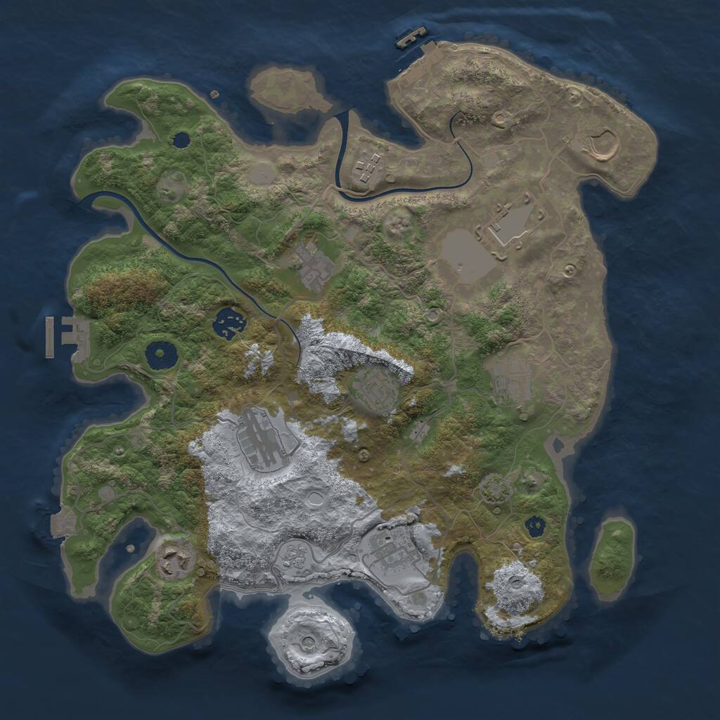 Rust Map: Procedural Map, Size: 3500, Seed: 863322, 16 Monuments