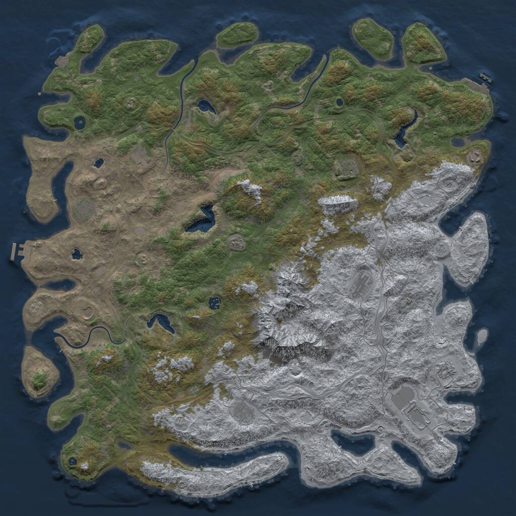 Rust Map: Procedural Map, Size: 6000, Seed: 118028618, 17 Monuments