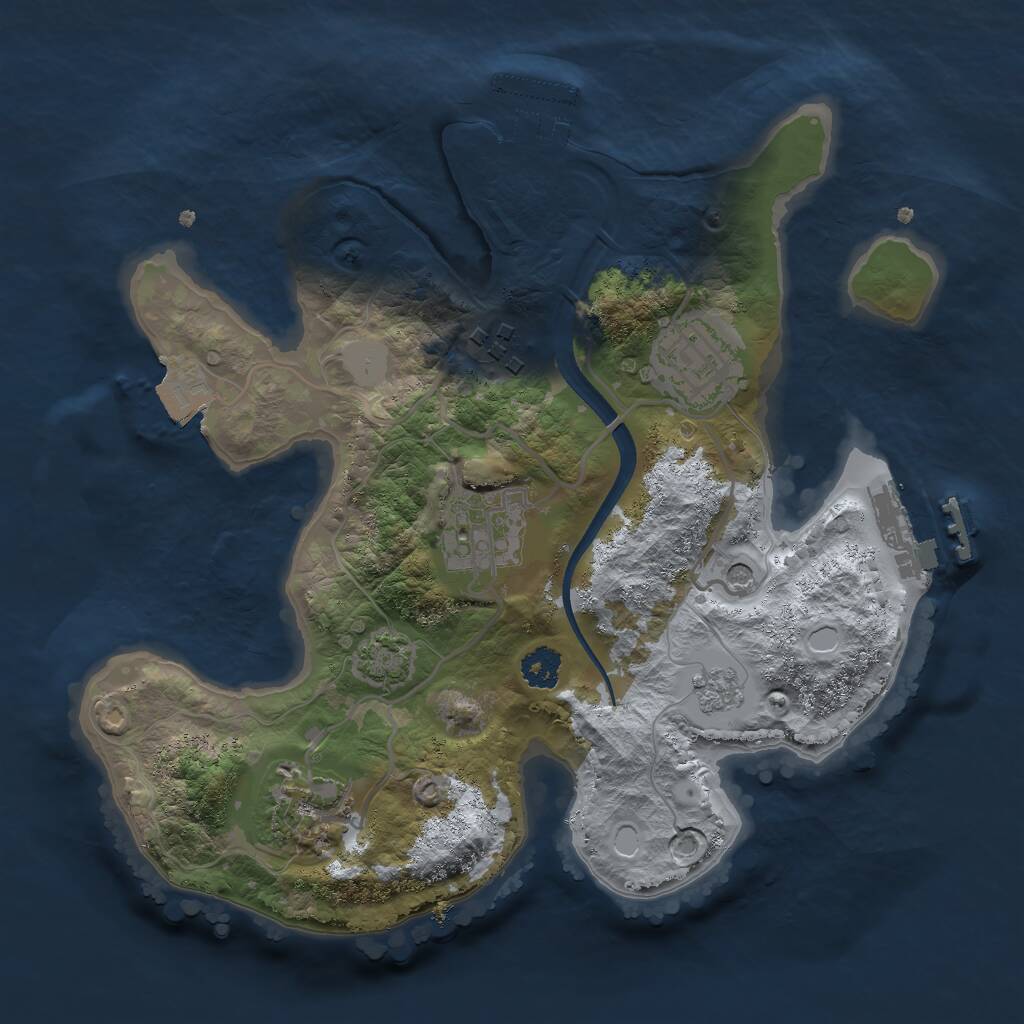 Rust Map: Procedural Map, Size: 2500, Seed: 1546915148, 10 Monuments