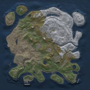 Thumbnail Rust Map: Procedural Map, Size: 3500, Seed: 142134958, 14 Monuments