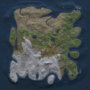 Thumbnail Rust Map: Procedural Map, Size: 3500, Seed: 1150251558, 14 Monuments