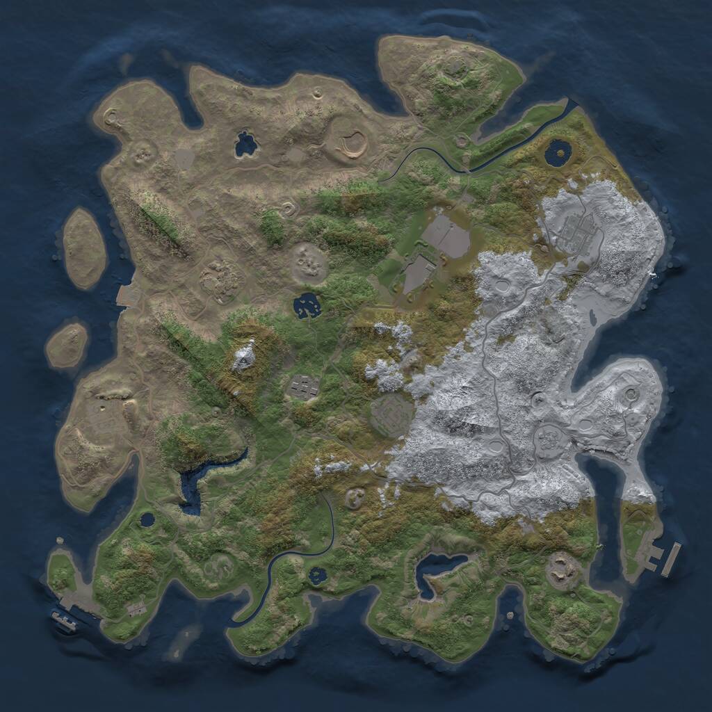 Rust Map: Procedural Map, Size: 4000, Seed: 265526729, 15 Monuments