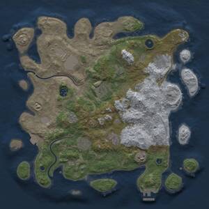 Thumbnail Rust Map: Procedural Map, Size: 3750, Seed: 743152521, 13 Monuments