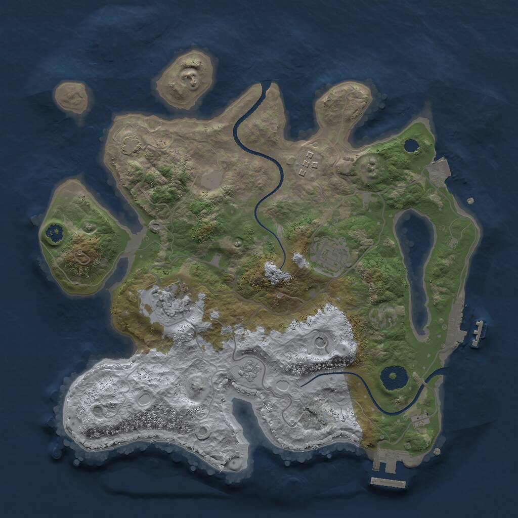 Rust Map: Procedural Map, Size: 3000, Seed: 79631, 9 Monuments