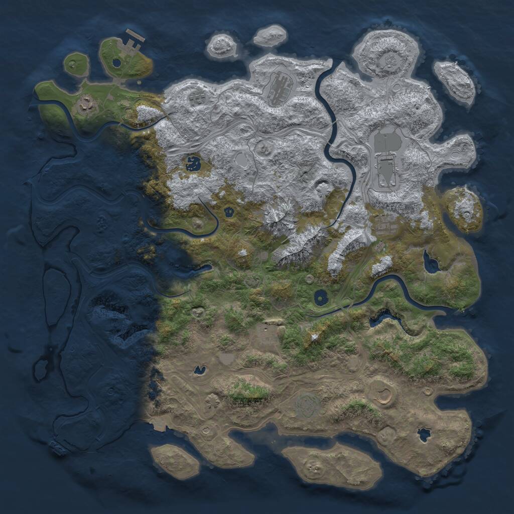 Rust Map: Procedural Map, Size: 5000, Seed: 492115, 15 Monuments