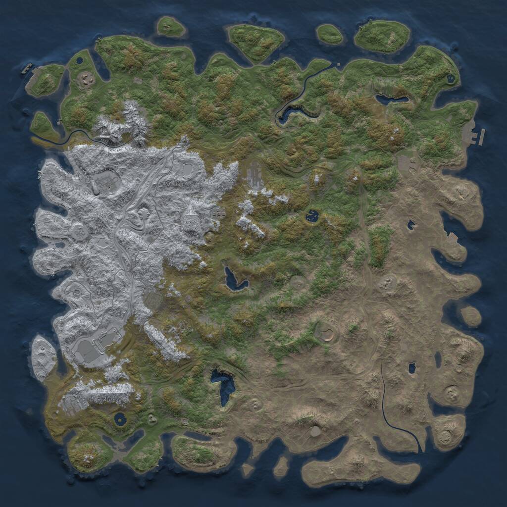 Rust Map: Procedural Map, Size: 6000, Seed: 101459264, 17 Monuments
