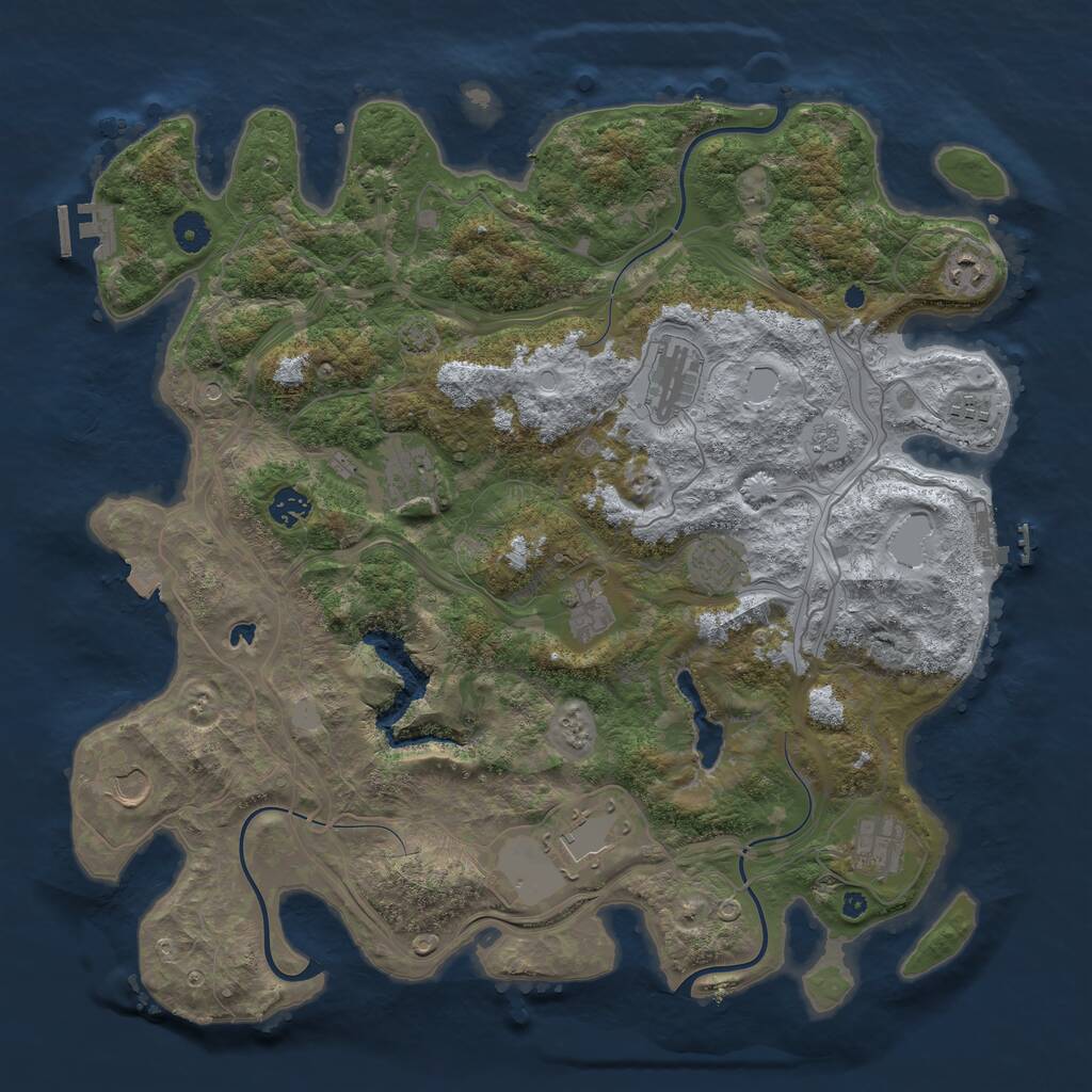 Rust Map: Procedural Map, Size: 4250, Seed: 74084943, 16 Monuments