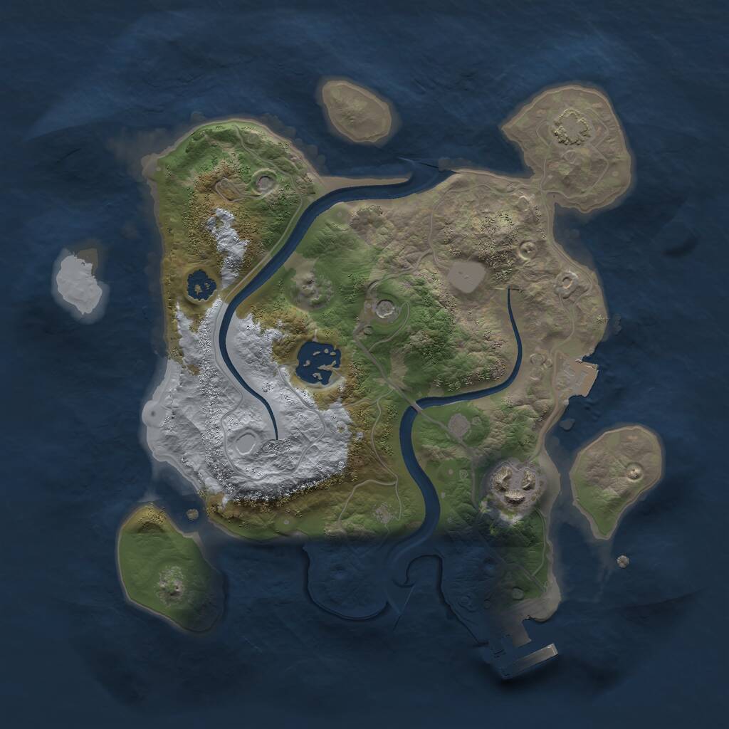 Rust Map: Procedural Map, Size: 2500, Seed: 1019520663, 6 Monuments