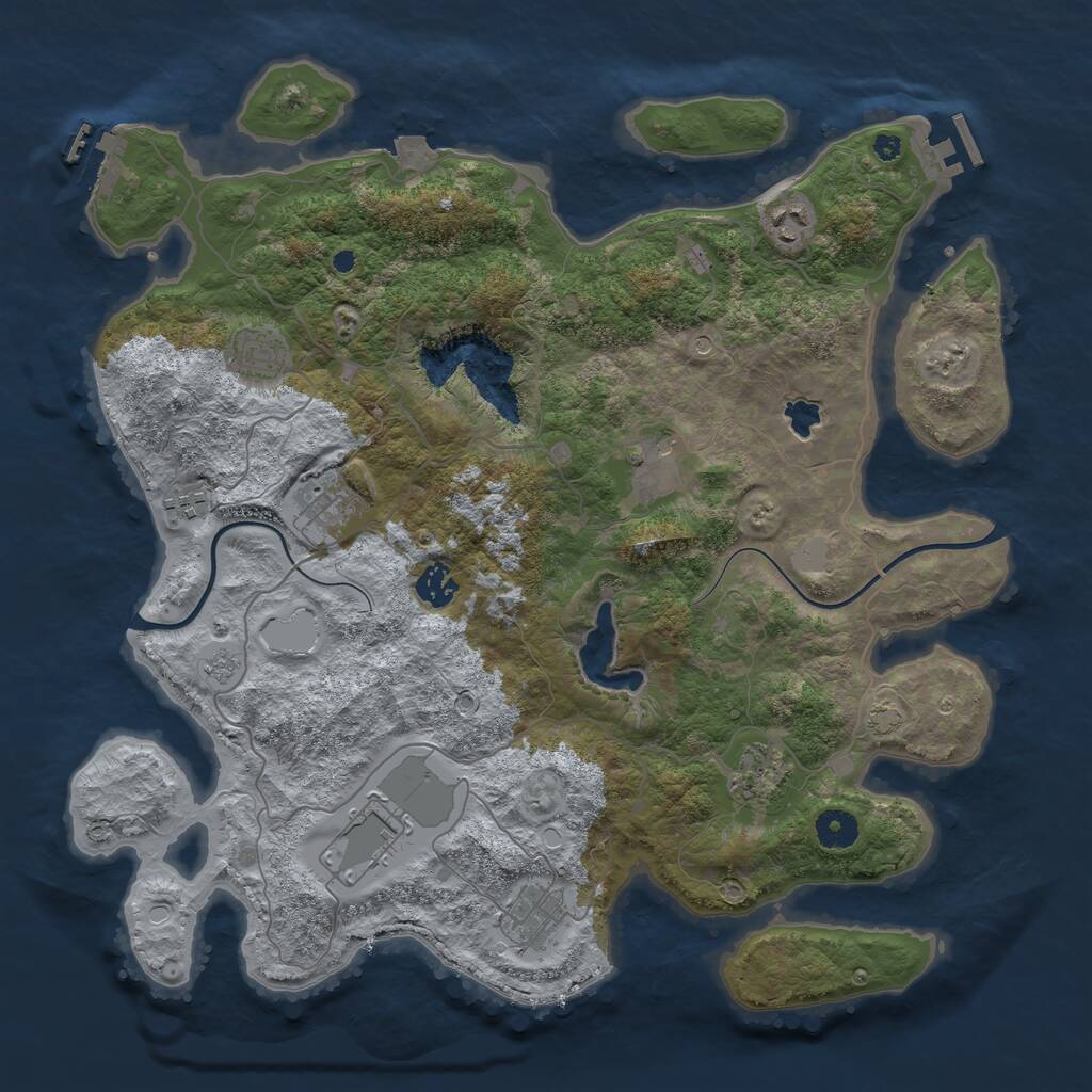Rust Map: Procedural Map, Size: 4000, Seed: 320895063, 15 Monuments