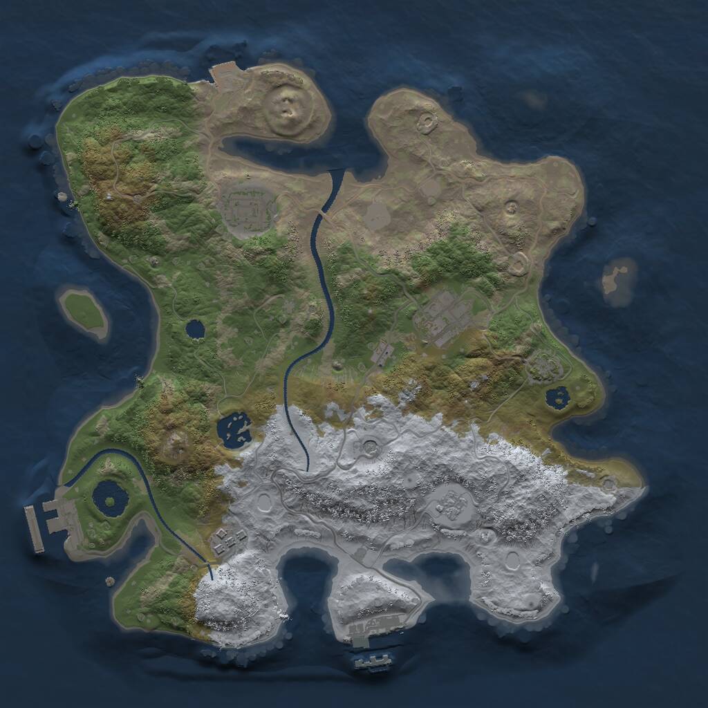 Rust Map: Procedural Map, Size: 3000, Seed: 892858434, 10 Monuments