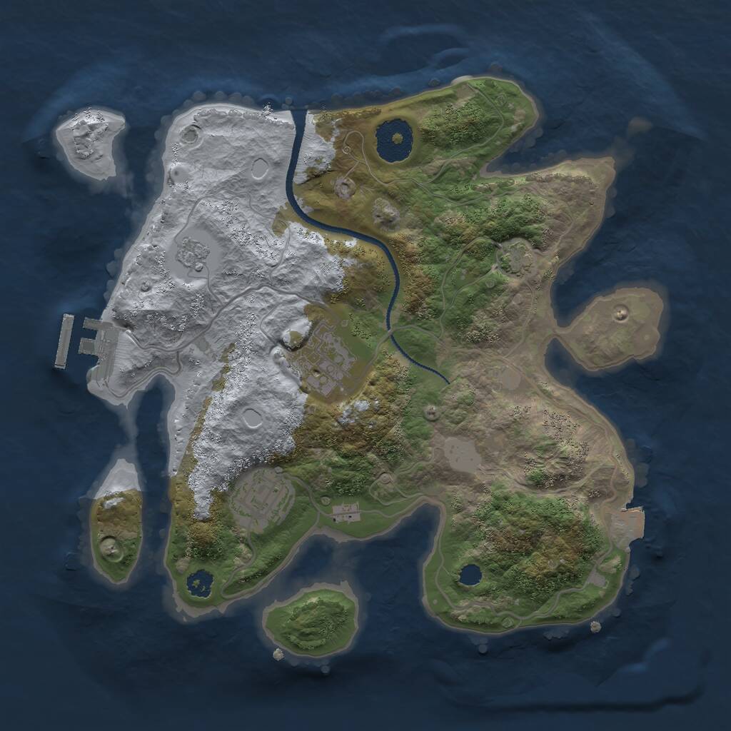 Rust Map: Procedural Map, Size: 2700, Seed: 249603391, 6 Monuments