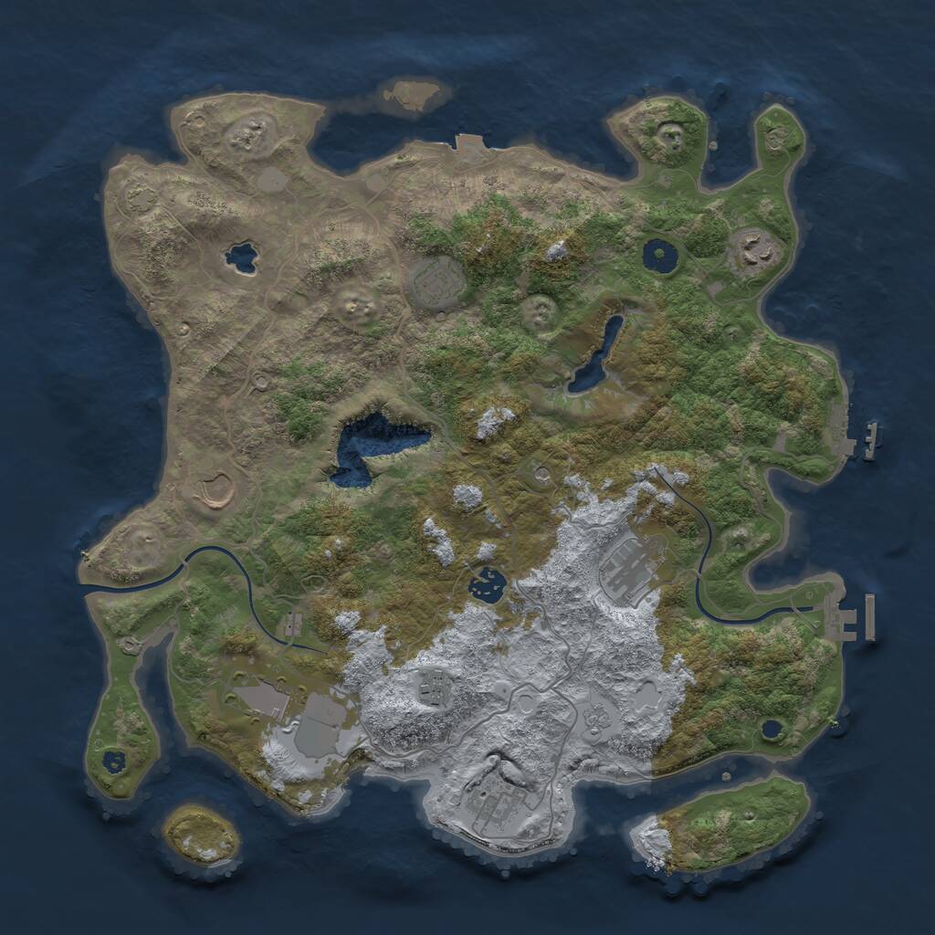 Rust Map: Procedural Map, Size: 4000, Seed: 1576424209, 14 Monuments