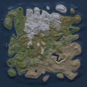 Thumbnail Rust Map: Procedural Map, Size: 4000, Seed: 403292903, 13 Monuments