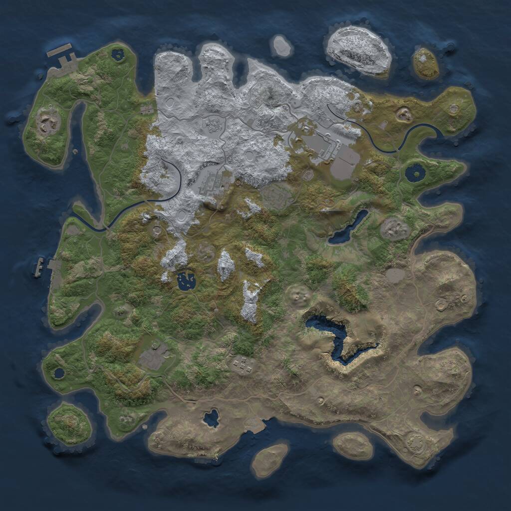 Rust Map: Procedural Map, Size: 4000, Seed: 403292903, 13 Monuments