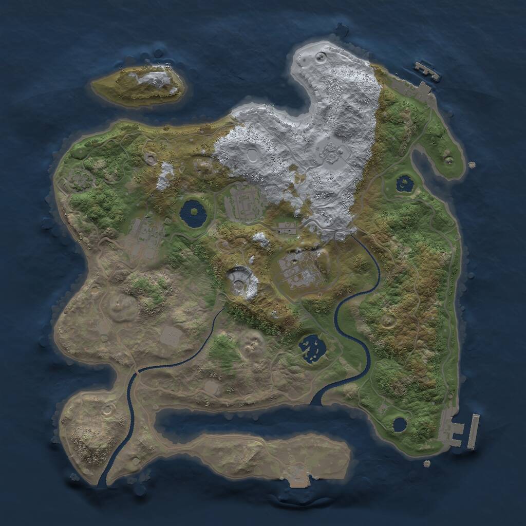 Rust Map: Procedural Map, Size: 3000, Seed: 1666622045, 10 Monuments