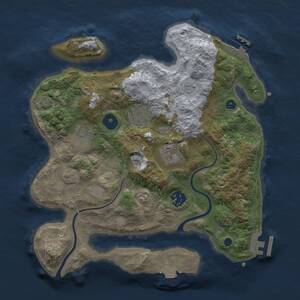Thumbnail Rust Map: Procedural Map, Size: 3000, Seed: 1666622045, 10 Monuments