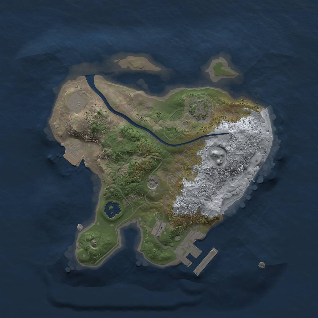 Rust Map: Procedural Map, Size: 2000, Seed: 694469, 4 Monuments